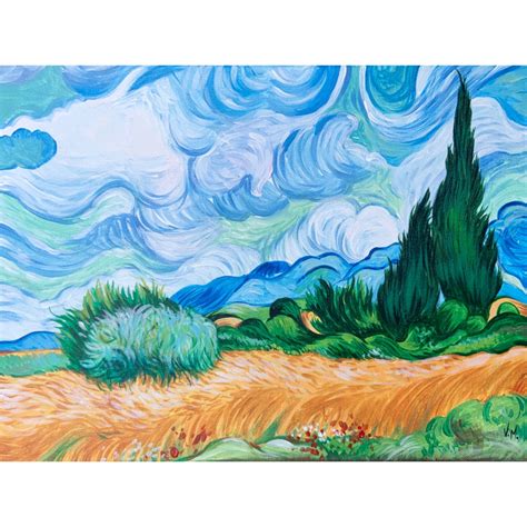 Van Gogh S Wheat Field With Cypresses Acrylic Instructor Vera Artists Palette Durham