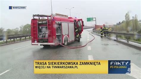 Trasa Siekierkowska była zamknięta po groźnym wypadku TVN Warszawa