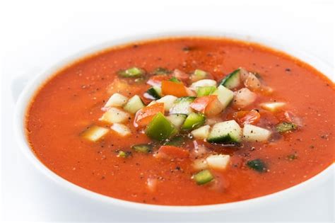 Sopa De Gazpacho Espa Ol Tradicional En Un Recipiente Aislado Sobre