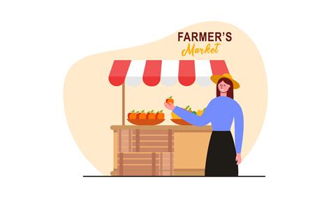 Farmers market concept illustration vector 15778759 Vector Art at Vecteezy