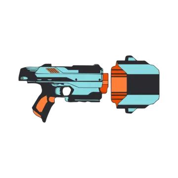 Nerf Gun Print Color Vector, Nerf Gun, Illustration, Vector PNG and Vector with Transparent ...