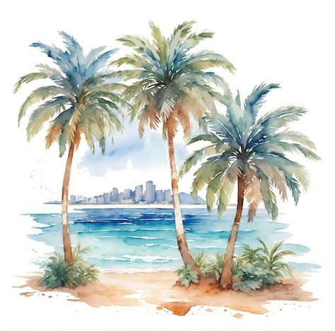 Premium Photo Holiday Summer Travel Vacation Illustration Watercolor