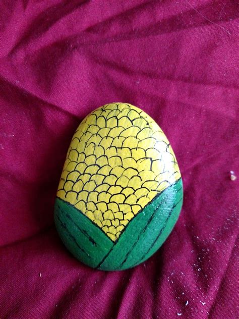 Ear Of Corn Stone Painting Rock Painting Ears Of Corn Kindness Rocks