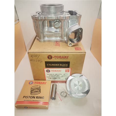 Tobaki Honda Rs Mm Std Cylinder Block Set Piston Ring Kit