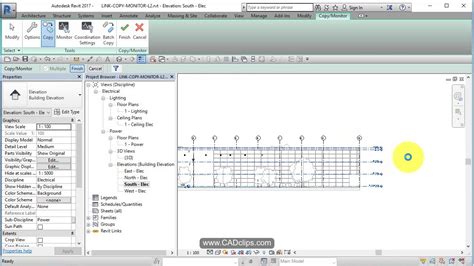 Revit Link Copy Monitor Project Copy Monitor Grids Levels Youtube