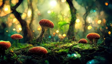 Premium Photo Surprising Mushroom Wallpaper Fantasy Wallpaper K