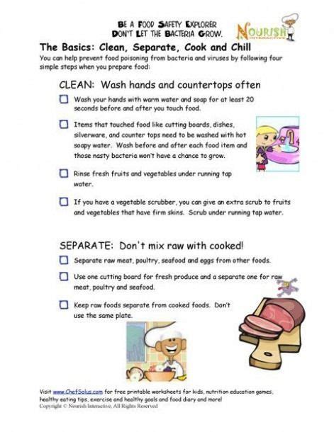 Worksheets Kitchen Safety Printable In 2020 Kitchen Safety Food Safety