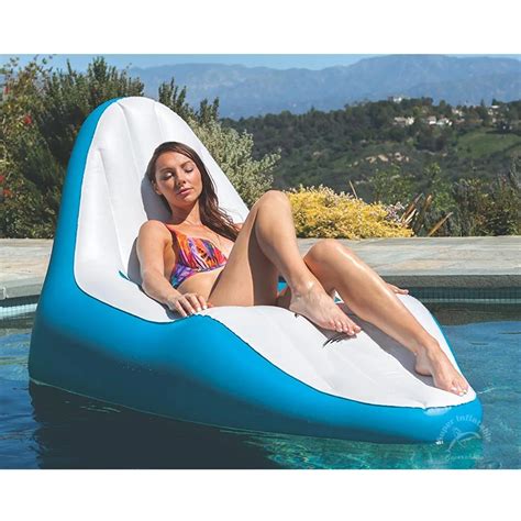 Inflatable Chaise Swimming Pool Floating Sun Lounge Chair Floating Pool