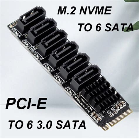 M 2 Nvme Pci E Pcie X4 X8 X16 To 6 Port 3 0 Sata Adapter Card Riser Iii