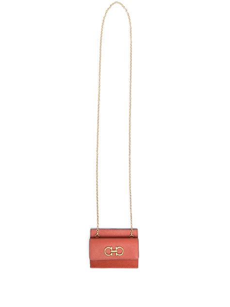 Ferragamo Orange Gancini Mini Leather Cross Body Bag Browns