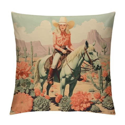 Gotuvs Retro Western Long Live Cowgirls Howdy Yeehaw Cactus Sunset