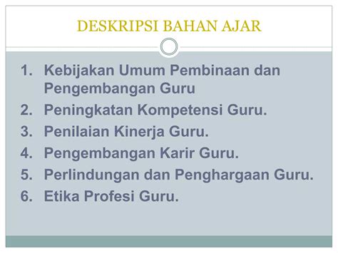 Materi Kebijakan Pengembangan Profesi Guru Presentasi Ppt