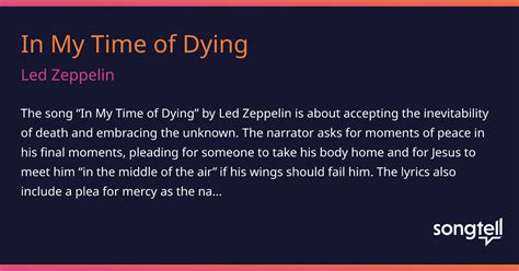 Meaning of In My Time of Dying by Led Zeppelin