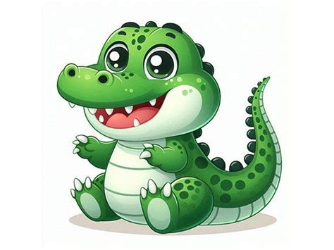 Cute Crocodile Drawing in Cartoon Graphic by PRINTART · Creative Fabrica