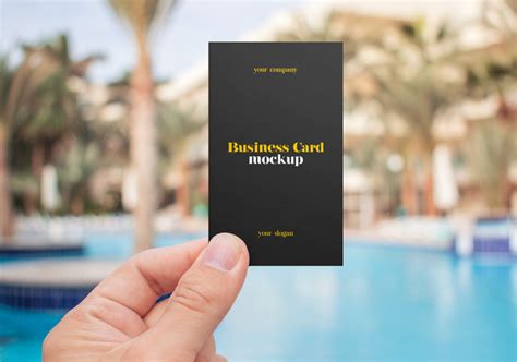 Hand Holding Business Card Mockup Set Mockup World