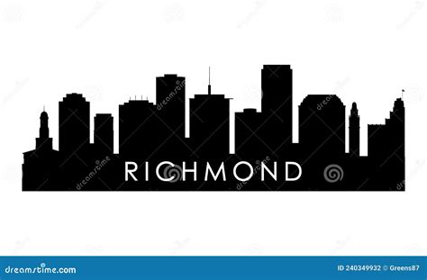 Richmond Skyline Silhouette Stock Vector Illustration Of Isolated