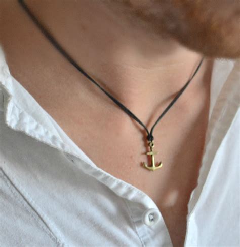 Anchor Necklace For Men Mens Anchor Necklace With A