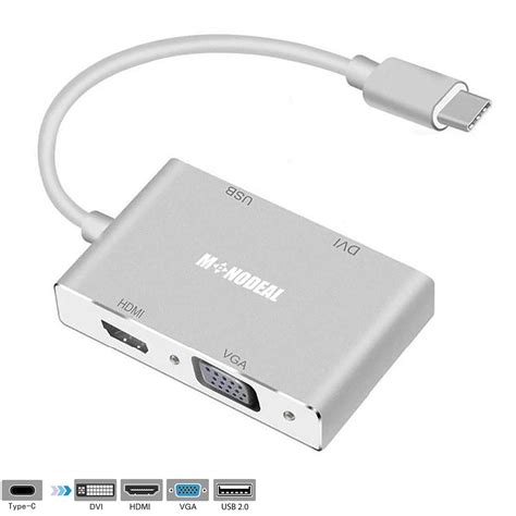 Snapklik.com : USB C To HDMI/DVI/VGA Adapter, 4 In 1 USB 3.0 Type-C Hub ...