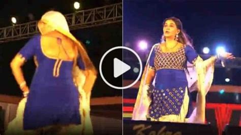 Viral Video Sapna Choudhary Dances In Blue Suit On Haryanvi Song Sets Stage On Fire Watch