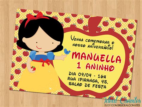 Convite Branca De Neve 80 Modelos Lindos E Inspiradores Para Escolha