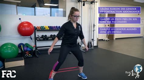 Exercice de réadaptation Membre inférieur Force abducteurs pas