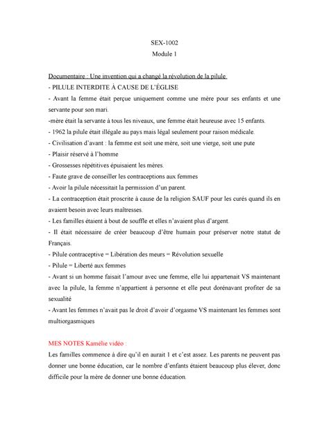 Module 1 Lectures Note Lectures Sex Module 1 Documentaire Une