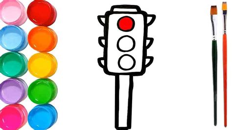 Cara Menggambar Tiang Lampu Lalu Lintas How To Draw Traffic Light