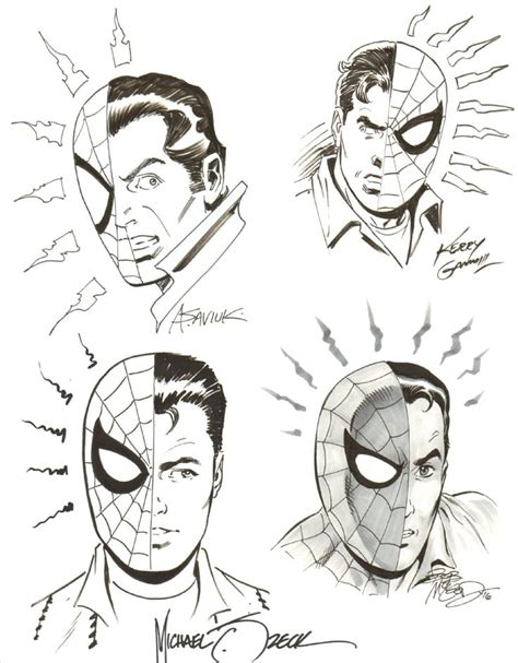 Spider-Man/Peter Parker sketches by Alex Saviuk, Kerry Gammill, Mike ...