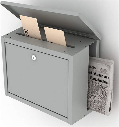 The Bestsellers Pressed Steel Modern Letter Box Large Grey Amazon