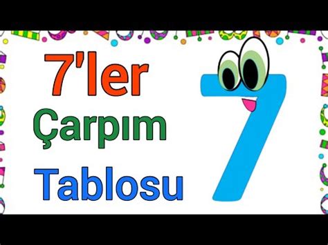 7 ler çarpım tablosu ezberleme çarpım tablosu 7ler çarpım tablosu