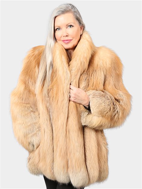 Natural Red Fox Fur Jacket Womens Fur Jacket Estate Furs