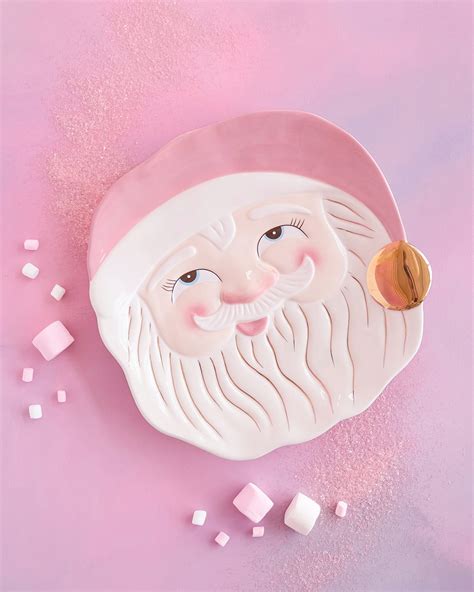 Glitterville Papa Noel Pink Cookie Jar Neiman Marcus
