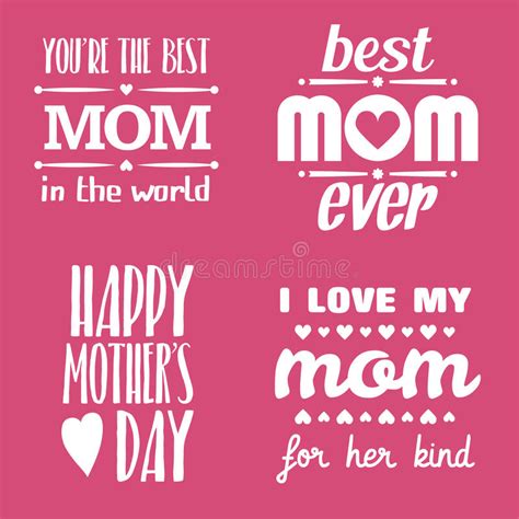 Happy Mothers Day Lettering Calligraphic Emblems And Badges Set Vector