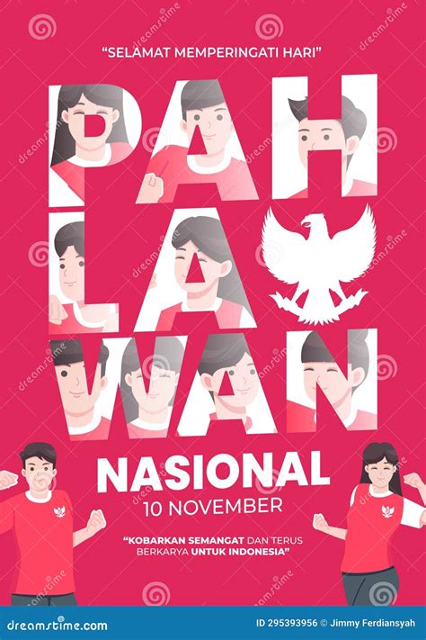 Hari Pahlawan Nasional Means Happy Indonesian National Heroes Day Stock