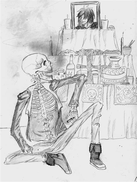 Dibujo De Un Altar De Muertos Celebración de Día de Muertos RADIOMÁS