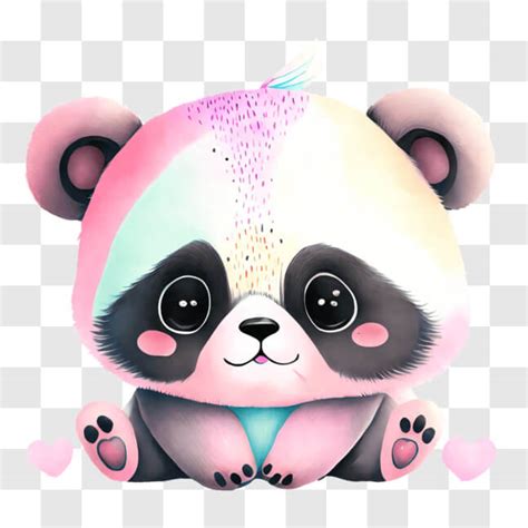 Baixe Urso Panda De Desenho Animado Fofo Cora Es Coloridos Pngs