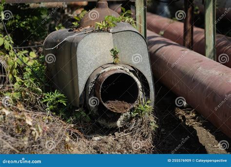 Details With Old And Rusty Pipelines At A Romanian Abandoned Power