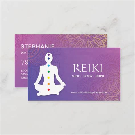 Ioga e cartões de visitas de Reiki Zazzle Brasil