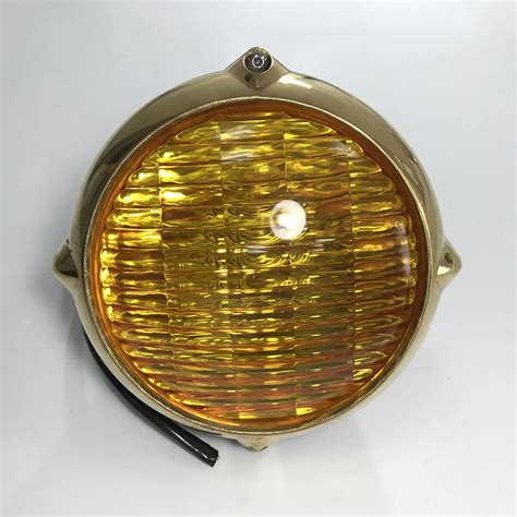 5 75 Vintage Black Led Motorcycle Headlight With Brass Trim Ring Cafe