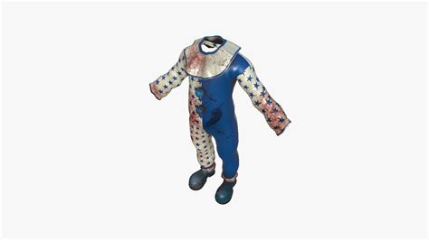 3d Model Clown Terror Outfit A04 White Blue Character Design Vr Ar Low Poly Cgtrader