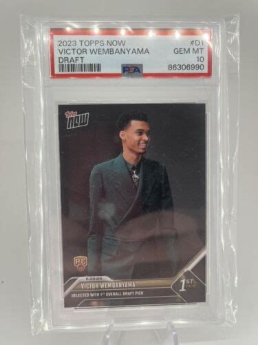 2023 TOPPS NOW DRAFT D1 VICTOR WEMBANYAMA ROOKIE RC PSA 10 EBay