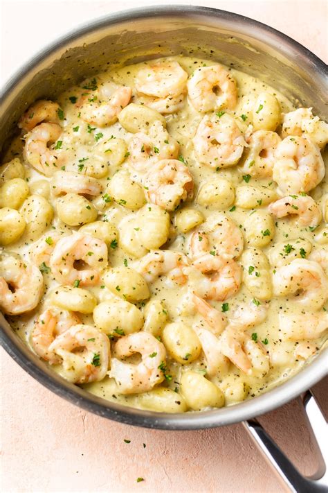 Creamy Pesto Shrimp Gnocchi • Salt And Lavender