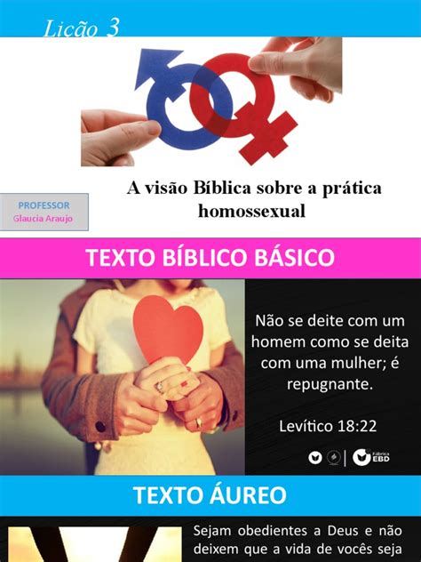 Lição 3 Ebd Juvenis Visão Biblica Sobre A Pratica Homossexual Pdf