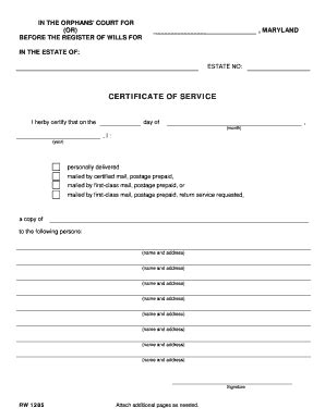 Fillable Online registers maryland RW 1101 FORM - WAIVER OF NOTICE Fax ...