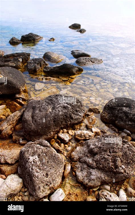 Rocks In Clear Water Of Georgian Bay At Bruce Peninsula Ontario Canada