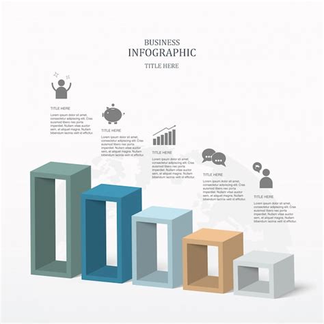 Premium Vector Colorful 5 Box Infographics For Slide Template