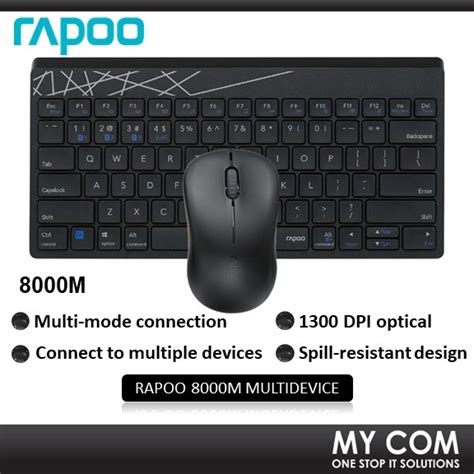 Rapoo M Multidevice Usb Wireless Keyboard Mouse Combo Black