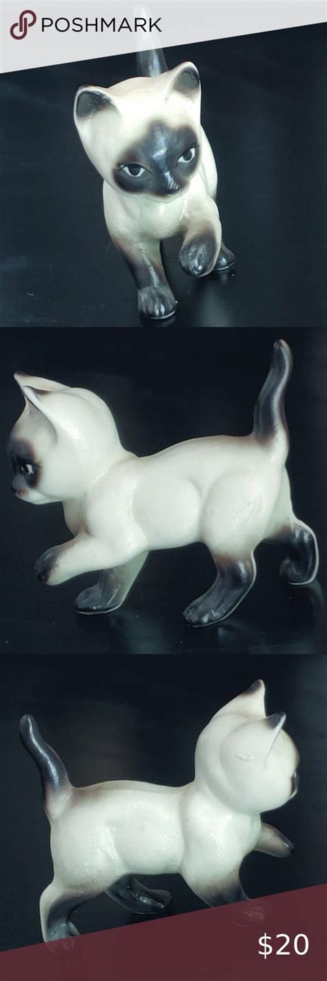 Vintage Porcelain Siamese Cat Figurine