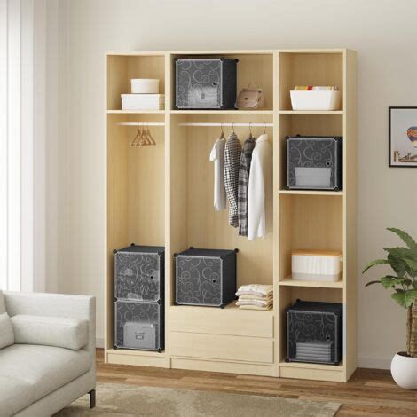 WOLTU Armario Modular De 6 Cubos Organizador Modular Estanteria De