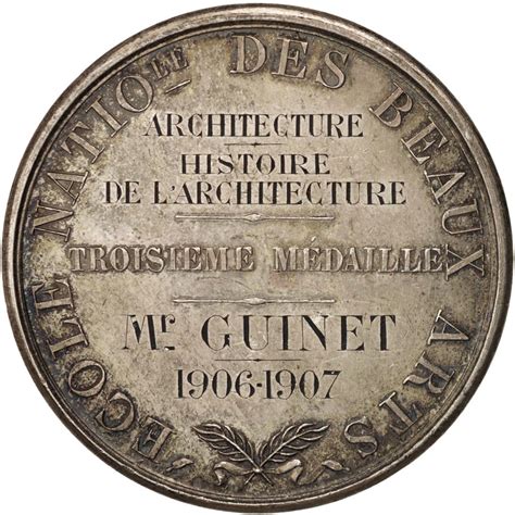 France Medal Cole Nationale Des Beaux Arts Architecture